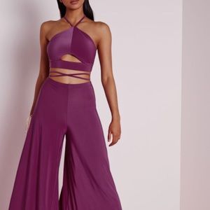 Missguided cut out wrap around bralet purple